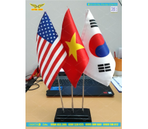 BỘ CỜ ĐỂ BÀN CẮM 3 CỜ CÁC NƯỚC TÙY CHỌN.