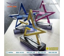 Kỷ niệm chương pha lê phối mica - ngôi sao màu